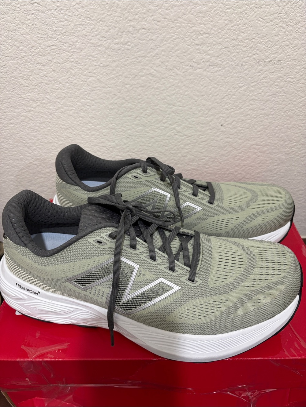 New Balance Men’s Olive Green and Gray Athletic Running Shoes